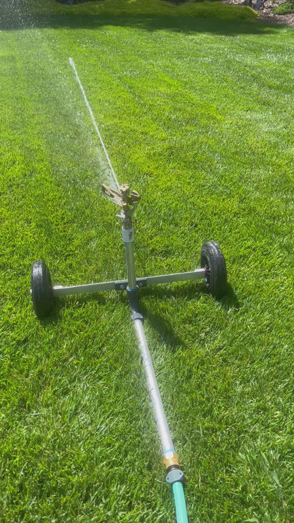 Pasture Master Wheeled Turf & Pasture Sprinkler Cart W/ Adj Brass Impact Sprinkler