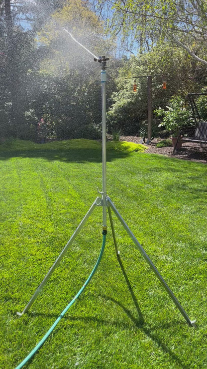 Heavy Duty Tri-Pod sprinkler with Rain Bird #25PJ full/part circle brass impact sprinkler