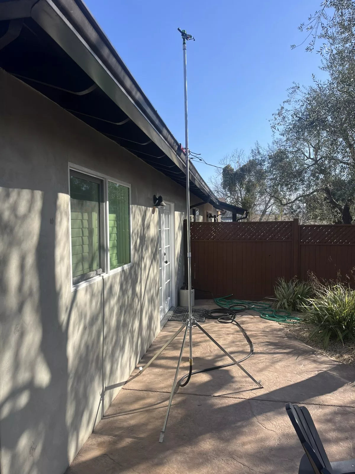 Wildfire Defensible Space Roof Top and Vegetation Commercial Tripod Sprinkler.