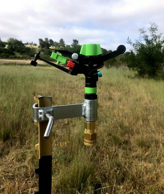 T-Post & Yuzuak Atom 14W Sprinkler- Beautiful 100ft Coverage, Low PSI