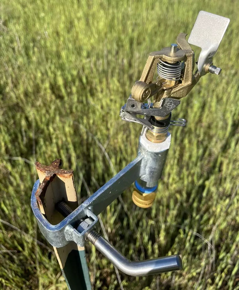 T-Post & Made In Spain 1/2" Brass Impact Sprinkler- Commercial Quality