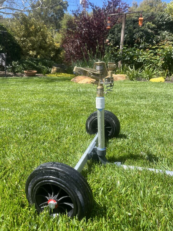 Pasture Master Wheeled Turf & Pasture Sprinkler Cart – Adjustable Brass Impact Sprinkler – Made In Spain – VYRSA