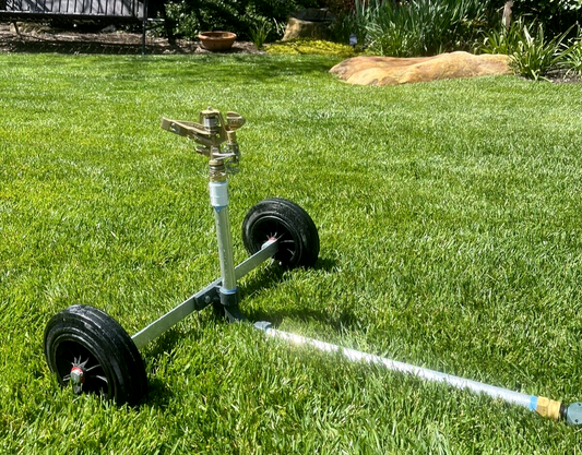 Pasture Master Wheeled Turf & Pasture Sprinkler Cart W/ Adj Brass Impact Sprinkler